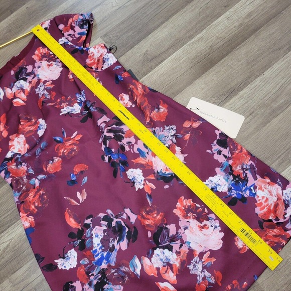 Adrianna Papell Wine Bold Floral Shift Dress Womens Size 8 NWT - Picture 6 of 6